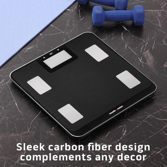 Digital Body Composition Scale – BMI, Body Fat & Water Analyzer, Multi-User Tracking, Step-On Carbon Fiber Platform, Backlit Display, 450 lb Capacity