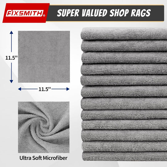 50-Pack Microfiber Cleaning Towels for Automotive and Household Cleaning