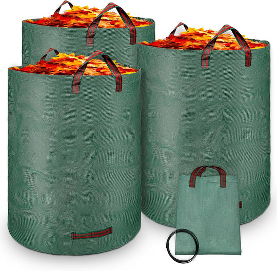72-Gallon Reusable Yard Waste Leaf Bag with Waterproof Tear-Resistant Fabric and Reinforced Handles