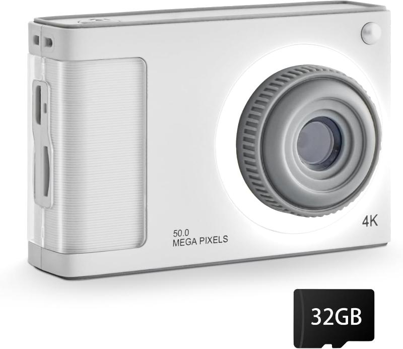 1080P Kids Digital Camera with 32GB Card, 48MP 8X Zoom Digital Point and Shoot Camera