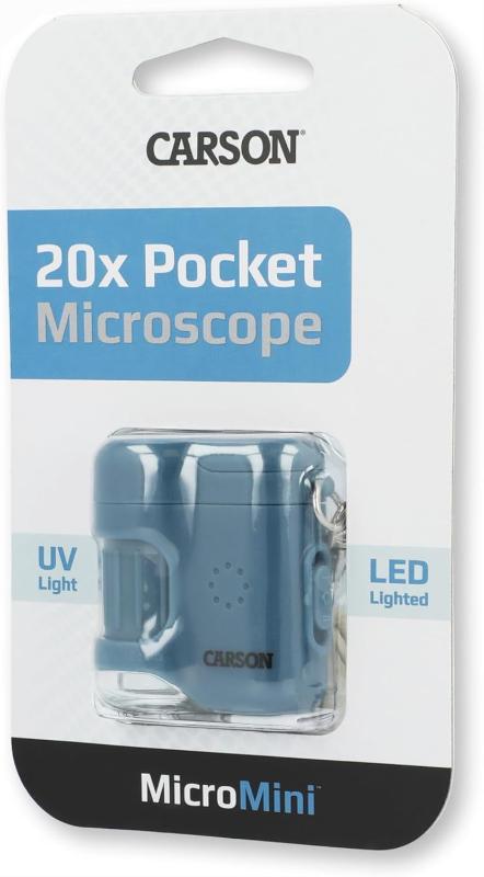 Micro Mini 20x Pocket Microscope, UV and LED Flashlight