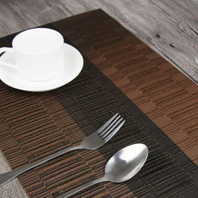  12 PCS Brown Washable Placemats, Non-Slip  Place Mats for Kitchen Dining Table 