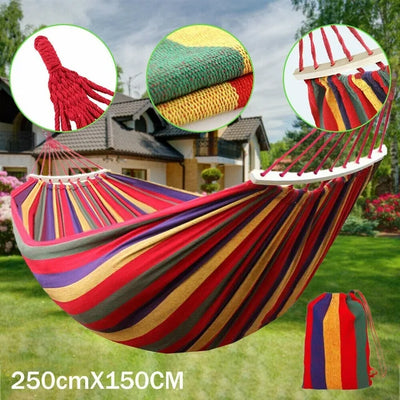 Double Hammock for 2 People with Anti-Roll Balance Beam and Carrying Bag