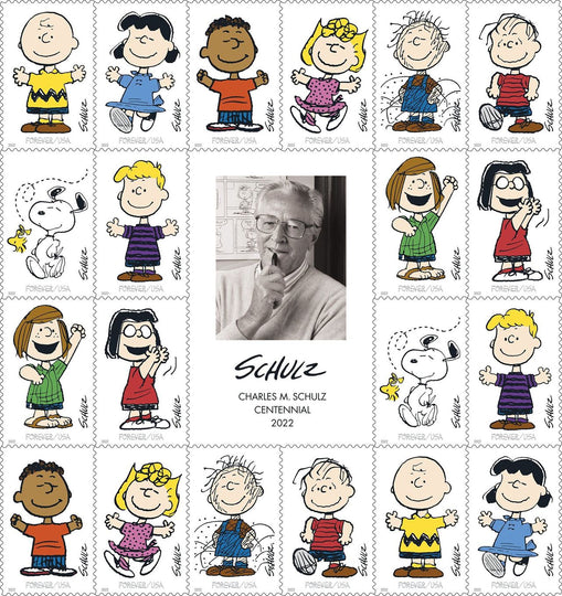 USPS Charles Schulz "Peanuts" Forever Stamps -Sheet of 20 Postage Stamps