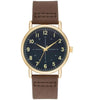 Men's Brown Strap Gold Tone Wrist Watch