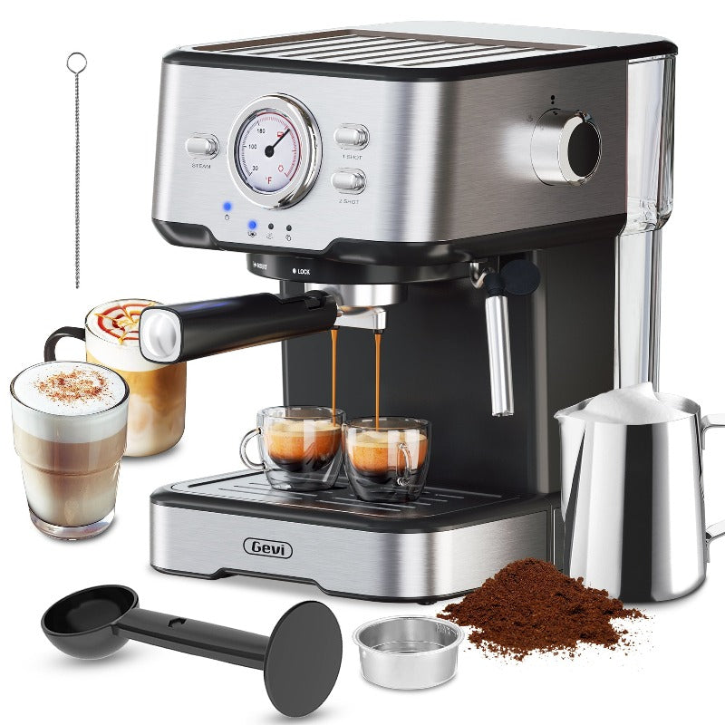 Espresso Machine with Steamer 15 Bar Pressure Cappuccino Coffee Maker