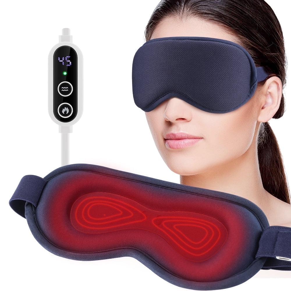 Heated Eye Mask – USB Powered, Temperature & Timer Control – Eye Strai ...