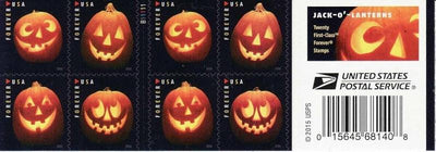 USPS Jack-O‘-Lanterns - Booklet of 20 First Class Forever Stamps