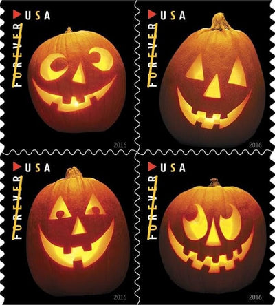 USPS Jack-O‘-Lanterns - Booklet of 20 First Class Forever Stamps