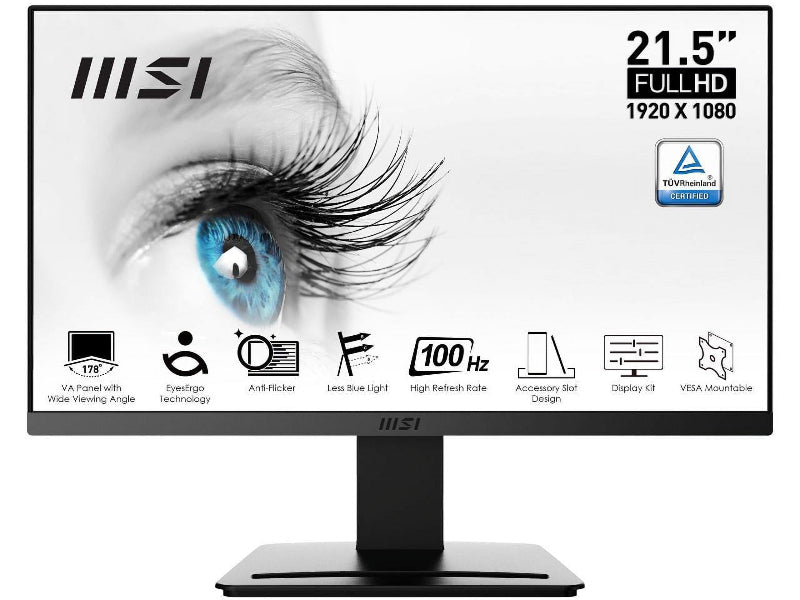 22" VA Pro Computer Monitor 1920 X 1080 (FHD),100Hz, Adaptive-Synch, HDMI, Video Port, VESA Mountable, Tilt, 1Ms