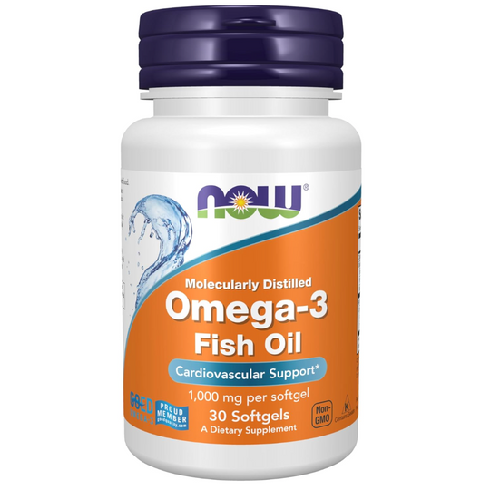 30-Softgel Omega-3 Fish Oil Supplement – 180 EPA / 120 DHA – Molecularly Distilled for Heart & Cardiovascular Support