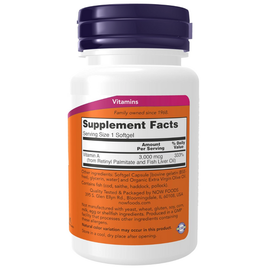 Vitamin A 10,000 IU Softgels – Eye Health & Essential Nutrition Dietary Supplement, 100 Count