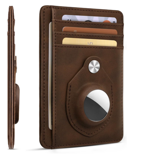 Slim Minimalist AirTag Wallet – Front Pocket Use – RFID Blocking Card Holder for Men