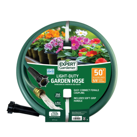 Garden Hose - Light Duty Flexible Water Hose for Lawn and Garden - Watering Outdoor Use