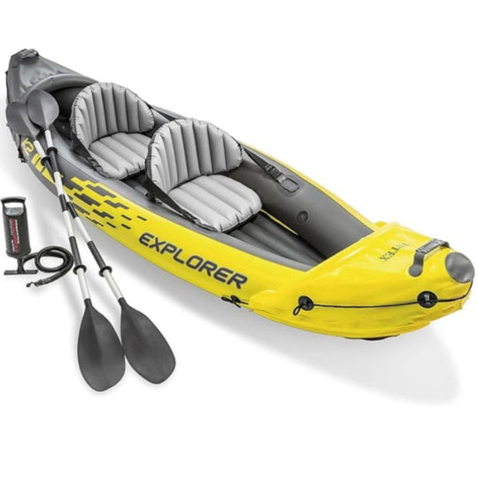 Inflatable Kayak Set with Aluminum Oars, Pump, Adjustable Seats & 400lb Capacity