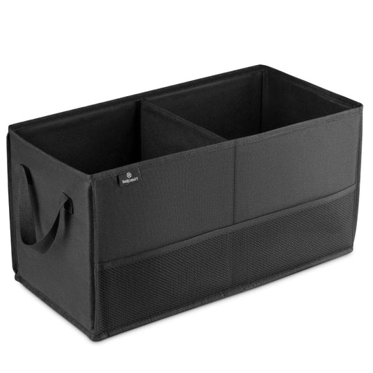 Car Trunk Organizer with 2 Compartments Mesh Pockets and Heavy-Duty Handles