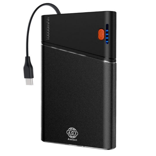 10000mAh Portable Power Bank with Built In USB C Cable - Fast Charging Battery Pack for Phones and Tablets