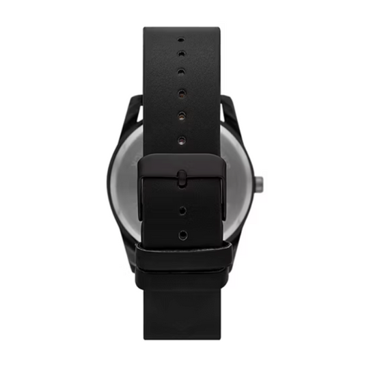 Men’s Analog Watch – Gunmetal Case with Blue Textured Dial, Black Vegan Leather Strap