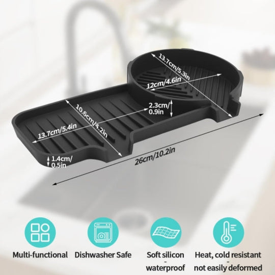 Silicone Sponge Holder - Soap Tray Auto Drain Sink Organizer for Kitchen and Bathroom