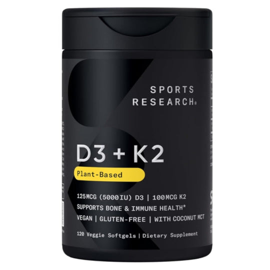 Vegan Vitamin D3 + K2 Supplement – Plant-Based Bone & Immune Support with Coconut Oil