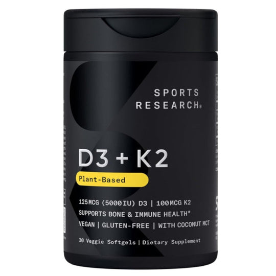 Vegan Vitamin D3 + K2 Supplement – Plant-Based Bone & Immune Support with Coconut Oil