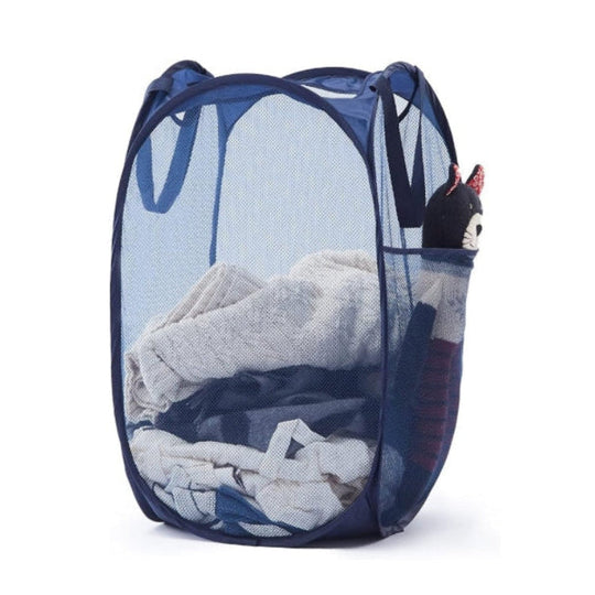 Collapsible Laundry Basket – Mesh Pop Up Hamper with Handles for Dorm Travel Storage