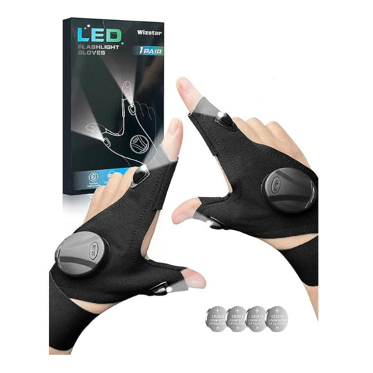 LED Flashlight Gloves - Hands Free Finger Lights - Waterproof Work Gloves