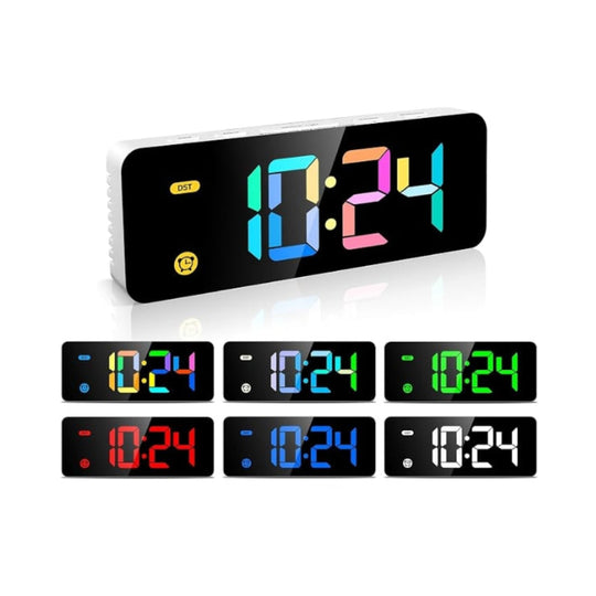 Digital Alarm Clock for Kids – Colorful LED Clock with Dimmable Backlight, Snooze & Adjustable Volume