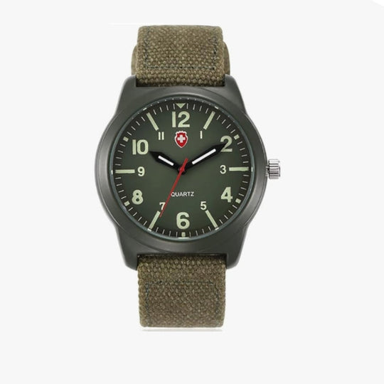 Military Style Sport Watch - Waterproof Analog Quartz Watch with Nylon Strap