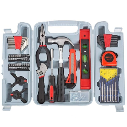 132-Piece Home Tool Kit – Heat-Treated Steel Hand Tool Set with Portable Carrying Case