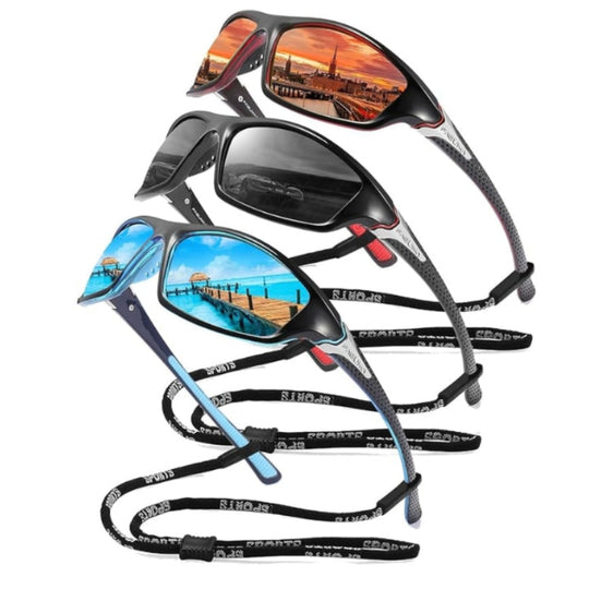 Polarized Sports Sunglasses with UV Protection for Outdoor Activities and Everyday Wear