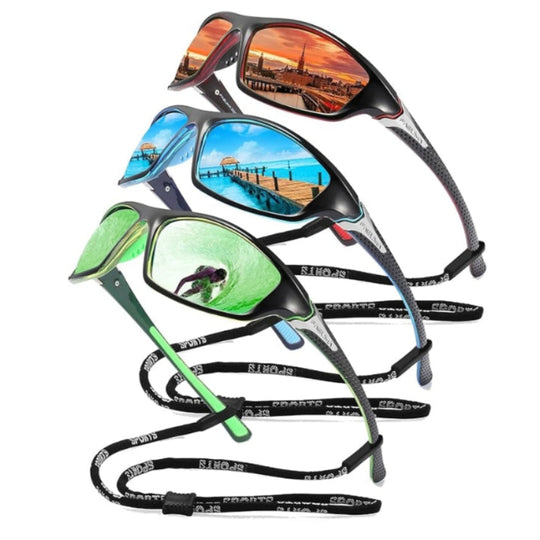 Polarized Sports Sunglasses with UV Protection for Outdoor Activities and Everyday Wear