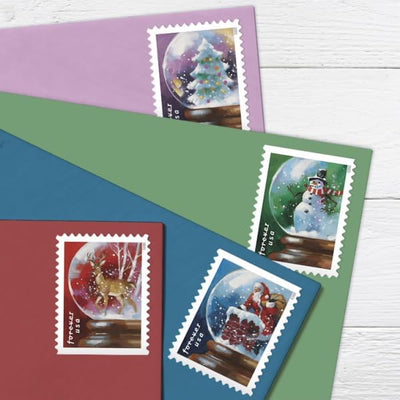 USPS Snow Globes - Booklet of 20 First Class Forever Stamps