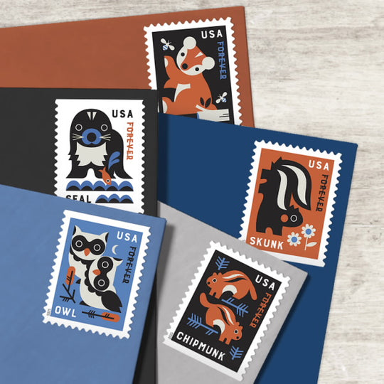 USPS Baby Wild Animals Forever Stamps - Book of 20