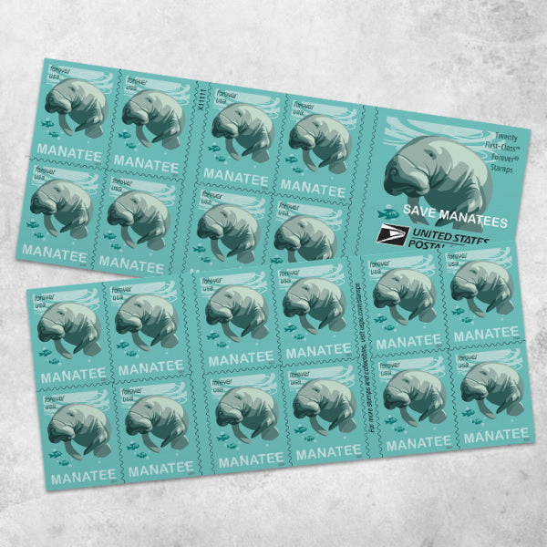 USPS Save Manatees Forever Stamps - Book of 20