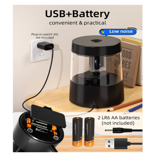 Electric Pencil Sharpener – Battery Operated, Compact for Classroom or Home