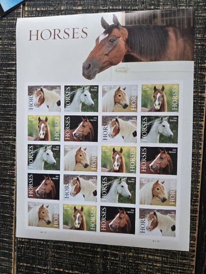 Horses 2024 USPS First-Class Mail Forever Postage Stamps - Sheet of 20