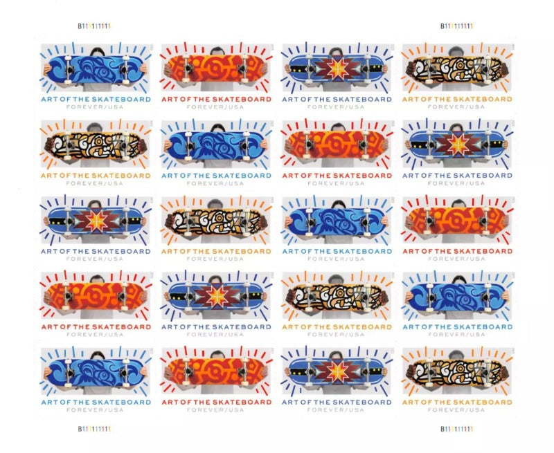 USPS Art of the Skateboard - Sheet of 20 First Class Forever Stamps