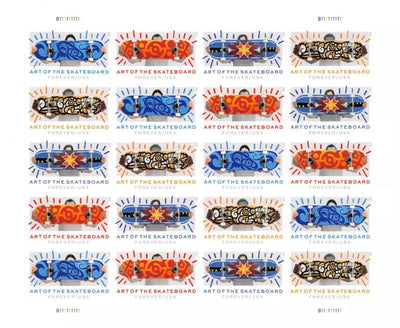 USPS Art of the Skateboard - Sheet of 20 First Class Forever Stamps