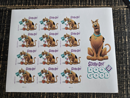Scooby-Doo Doo Good USPS Forever Stamps - 1 Sheet of 12
