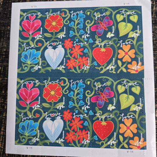 Garden of Love USPS First-Class Mail Forever Postage Stamps - Sheet of 20