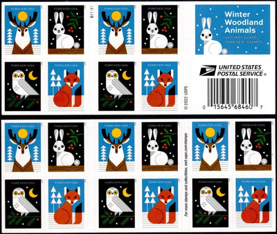 USPS Winter Woodland Animals - Booklet of 20 First Class Forever Stamps