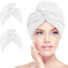 Microfiber Hair Towel Wrap, 2-Pack Super Absorbent Quick Dry Turbans for All Hair Types