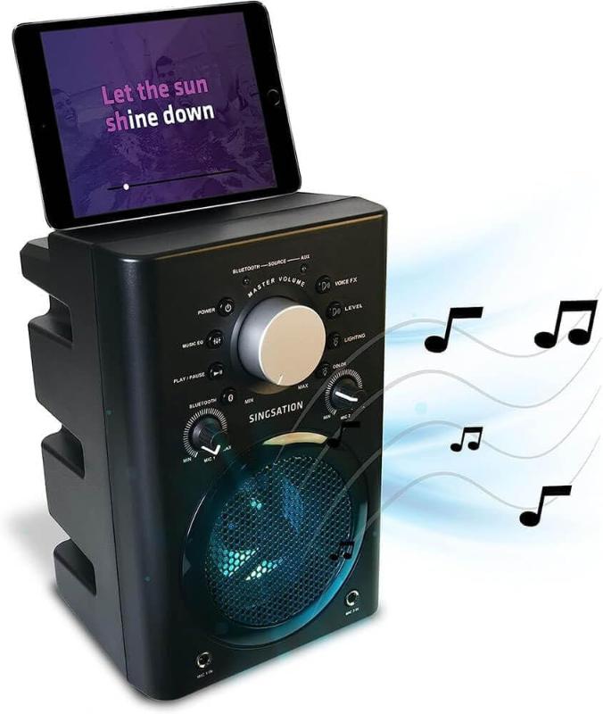 Full Karaoke System for Adults or Kids with Wireless Bluetooth Speaker and Microphone