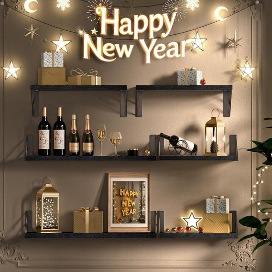 Wall Mounted Floating Shelves for Storage and Decor, Rustic Wood Shelves for Any Room