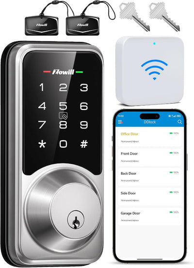 WiFi Smart Lock with Keyless Entry, App Control, Touchscreen Keypad, Auto Lock