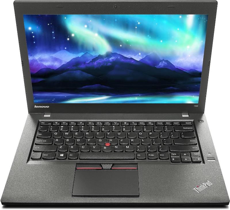 14" Lenovo ThinkPad T450 Laptop, Core i7-5600U 2.6GHz, 8GB Ram, 256GB SSD, Windows 10 Pro 64bit, Webcam (Renewed)