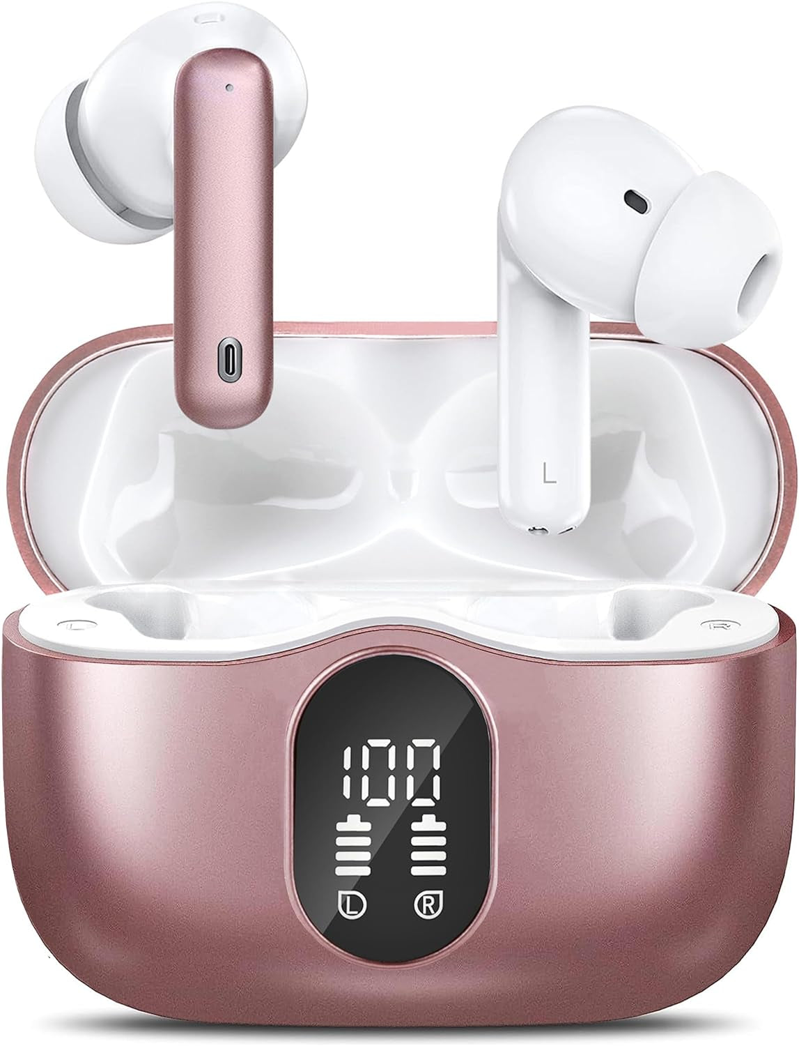 Wireless Earbuds Bluetooth Headphones LED Power Display Earphones with Charging Case Bluetooth 5.3 Hi-Fi Stereo