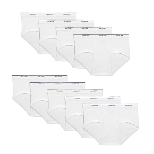 Fruit of the Loom Men'S White Briefs, 9 Pack, Sizes S-XL