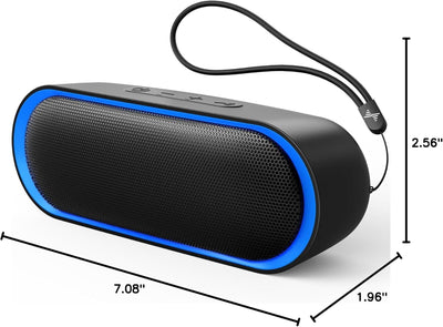 Waterproof Bluetooth Speaker with TWS, 24-Hour Playtime, Stereo Sound